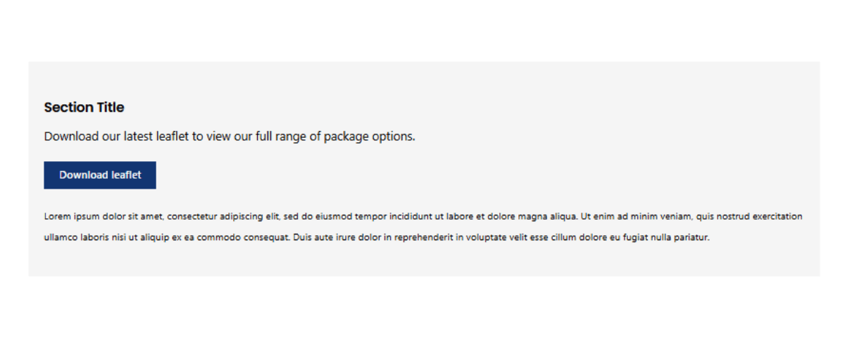 Section / 1 Column, Title, Button, Small
