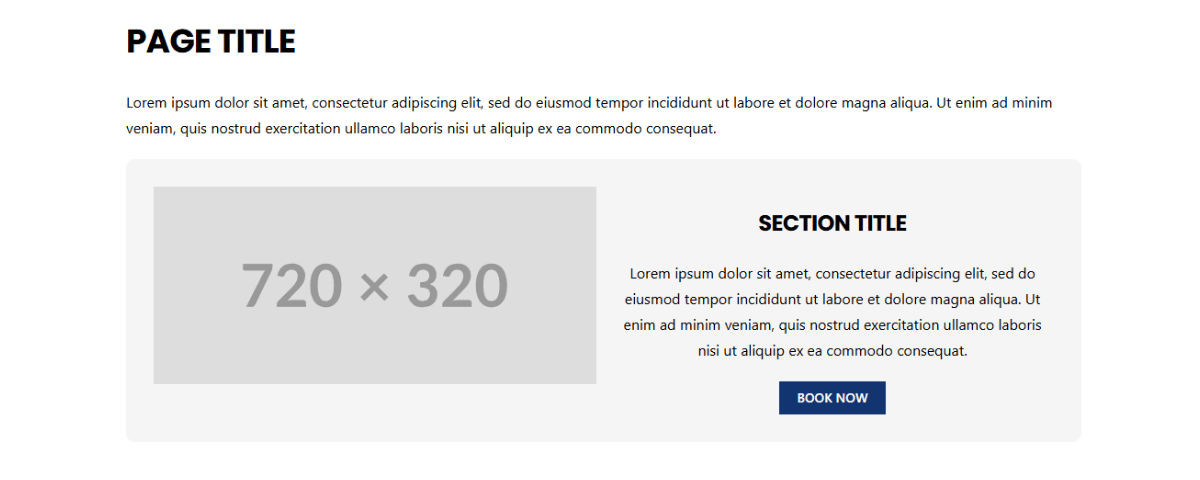 Layout / Page-Title, Intro, 1 Row, 2 Columns with BG Colour